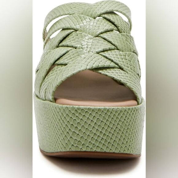 KATY PERRY Women's The BUSY BEE Criss Cross SLIDE Wedge Sandals TRANQUIL BLUE - Picture 4 of 10